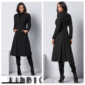 NWT Venus Lace-Up detail trench coat black US 16